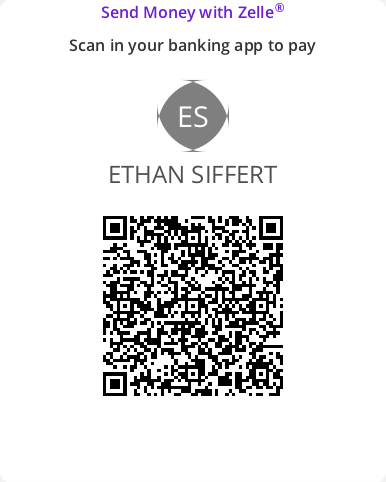 Zelle QR code for Ethan Siffert